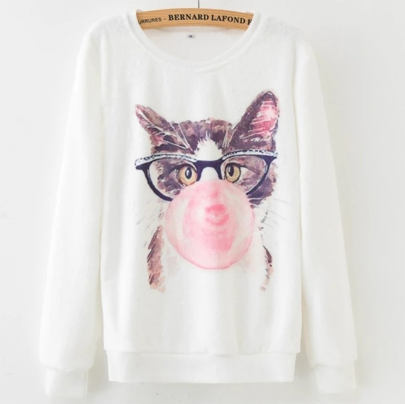 Sweaters - NEW! Marilyn Monroe Bubble Gum Kitty Cat Sweater Sweaters - NEW! Marilyn Monroe Bubble Gum Kitty Cat Sweater